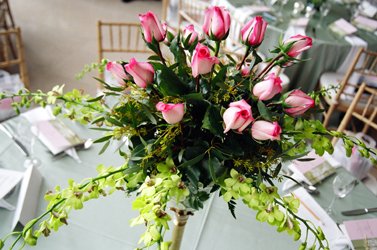 Photo by Alissa Porter of Maestro Photography.  Flower Symposium Table Centerpiece